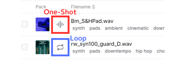 Splice ワンショットとループ