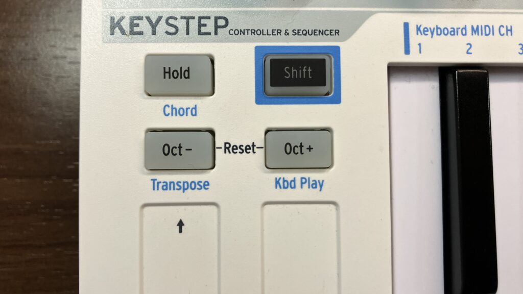 ARTURIA KEYSTEPのオクターブボタン