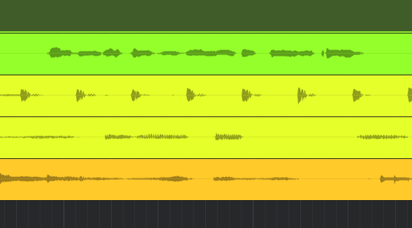 Studio Oneでステム分割した様子