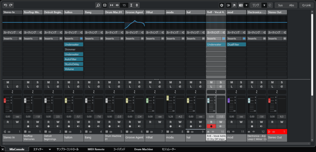 Cubase14のMixConsole