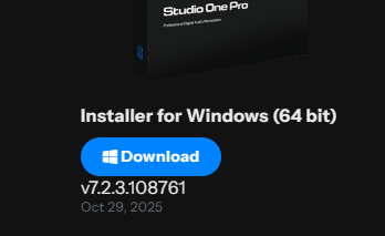 Studio Oneの最新バージョン